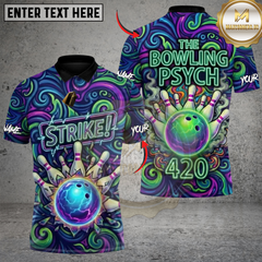 Maxcorners Bowling Neon Pin Prophecy Personalized Name 3D Unisex Shirt