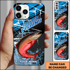 Maxcorners Salmon Fishing Dynamic Splash Sport Style Personalized Name Phone Case