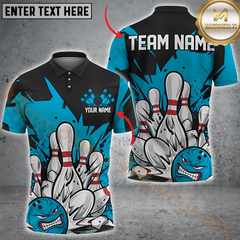 Maxcorners Bowling Lightning Blast Multicolor Personalized 3D Shirt, Angry Ball & Exploding Pins Shirts