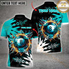 Maxcorners Billiard 8-Ball Pool Power Frozen Multicolor Customized Name, Team Name 3D Shirt