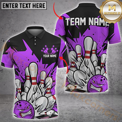 Maxcorners Bowling Lightning Blast Multicolor Personalized 3D Shirt, Angry Ball & Exploding Pins Shirts