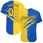 Maxcorners Custom 3D Pattern Design Hearts Painted In The Colors Of The Ukrainian Flag Premium Baseball Jersey LM0210