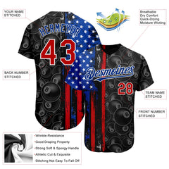 Maxcorners Custom Royal Red-White 3D American Flag Premium Baseball Jersey LM0210