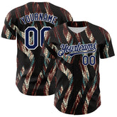 Maxcorners Custom Black Navy-White 3D Pattern Design Burner Costumes Animal Print Premium Baseball Jersey LM0210
