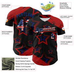 Maxcorners Custom White Red-Royal 3D American Flag America-Inspired Premium Baseball Jersey LM0210