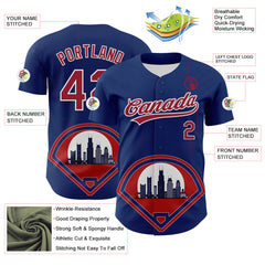 Maxcorners Custom Blue Cardinal-White 3D Urban City Edition Sports Premium Baseball Jersey LM0210