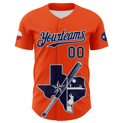 Maxcorners Custom Orange Navy Silver-White 3D Urban City Edition Sports Premium Baseball Jersey LM0210