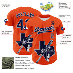 Maxcorners Custom Orange Navy Silver-White 3D Urban City Edition Sports Premium Baseball Jersey LM0210