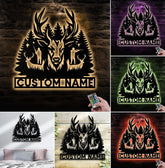 Maxcorners Personalized Deer Hunting Metal Sign WITH LED/WITHOUT LED – Rustic Cabin Wall Decor, Gift for Hunters LM0110