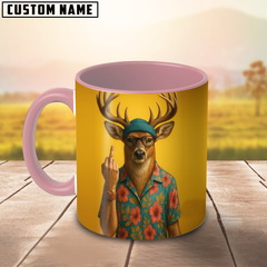 Maxcorners Deer Fukin' Finger Personalized 3D Ceramic Mug Printed