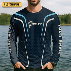 Maxcorners Shark Performance Fishing Shirts, Custom Fishing Shirts, Fishing UPF Shirts, Men's Fishing Shirt