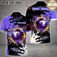 Maxcorners Billiard 8-Ball Pool Power Frozen Multicolor Customized Name, Team Name 3D Shirt