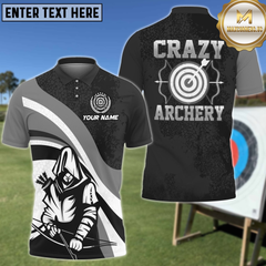 Maxcorners Crazy Archer Personalized Name 3D Shirt