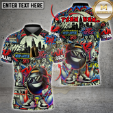 Maxcorners Bowling Graffiti Funny Ball Street Style Multicolor Customized Name, Team Name 3D Shirts