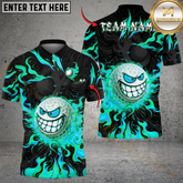 Maxcorners Savage Smile Swing Golf Polo Shirt Customized Name, Team Name 3D Shirts