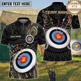 Maxcorners Polynesian Tribal Target Archery Personalized Name 3D Shirt
