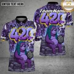 Maxcorners 420 Bear Dartboard Graffiti Blue Multioptions Personalized Name, Team Name Unisex 3D Shirt (4 Colors)