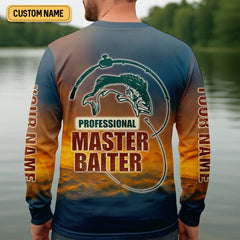 Maxcorners Professional Master Baiter Sunset Fishing UPF Shirts, Fisherman Outfit, Presents For Fishermen