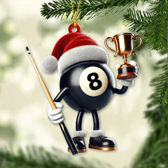 Maxcorners Custom Name Billiard Ornament, Billiard Lover Christmas Gift8 2D Flat LM2111