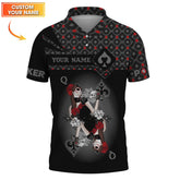 Maxcorners Men's Poker Shirt, Queen Of Spades Clothing Custom Name, Funny Poker T-ShirtsLM1009