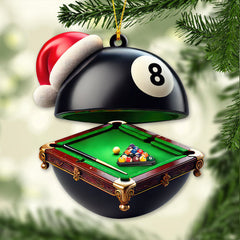 Maxcorners Custom Name Billiard Ornament, Billiard Lover Christmas Gift70 2D Flat LM2111