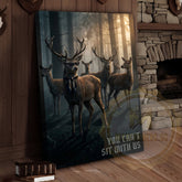 Maxcorners Deer Canvas You Can't Sit With Us Herd Canvas Wall Art