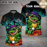 Maxcorners Savage Gator Swing Golf Polo Shirt Customized Name, Team Name 3D Shirts (4 Colors)