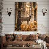Maxcorners Deer Canvas No Thoughts Just Woods Quote Canvas Wall Art