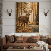 Maxcorners Deer Canvas No Thoughts Just Woods Autumn Canvas Wall Art