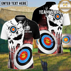 Maxcorners Archery Punishing Skull Personalized Name 3D Shirt