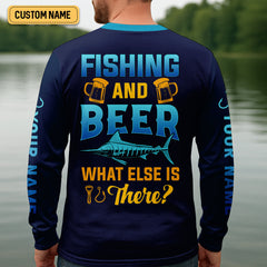 Maxcorners Fishing And Beer What Else Is There SPF Shirt For Men, Men's Fishing Shirt, Men's Fishing Shirt