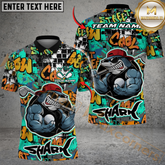 Maxcorners Urban Swing Shark Golf Polo Personalized Name, Team Name 3D Shirt (4 Colors)