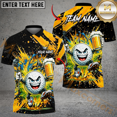 Maxcorners Splash Swing Golf Polo Personalized Name, Team Name 3D Shirt (4 Colors)