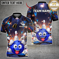 Maxcorners Bowling Crazy Strike Multicolor Customized Name, Team Name 3D Shirts