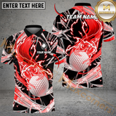 Maxcorners Fireball Swing Golf Polo Shirt, Customized Name & Team Name 3D Shirts (4 Colors)
