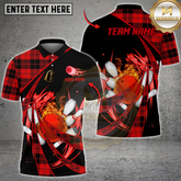 Maxcorners Bowling Caro Xmas Multicolor Customized Name, Team Name 3D Shirts