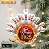 Maxcorners Custom Bowling Christmas Ornament, Personalized Bowling Players Ornament, Bowling Lovers Gift
LM1111