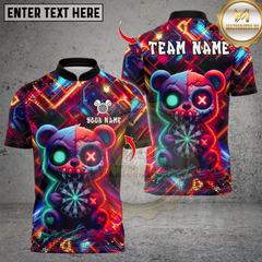 Maxcorners Darts Scary Teddy Bear Dartboard Multicolor Customized Name, Team Name 3D Shirts