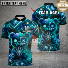 Maxcorners Darts Scary Teddy Bear Dartboard Multicolor Customized Name, Team Name 3D Shirts