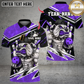 Maxcorners Bowling Angry Muscle Dog Multicolor Customized Name, Team Name 3D Shirts