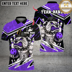Maxcorners Bowling Angry Muscle Dog Multicolor Customized Name, Team Name 3D Shirts
