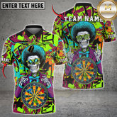 Maxcorners Neon Skull Darts Multicolor Customized Name, Team Name 3D Shirt