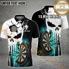 Maxcorners Darts Punished Skull Flame Mutilcolor Option Customized Name, Team Name 3D Shirt