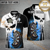 Maxcorners Darts Punished Skull Flame Mutilcolor Option Customized Name, Team Name 3D Shirt