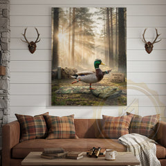 Maxcorners Duck Canvas Mindful Hunting Yoga Forest Meditation Canvas Wall Art