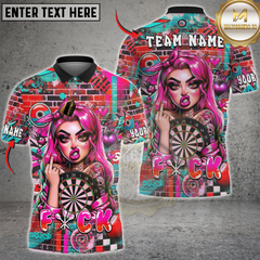 Maxcorners Darts Graffiti Rebel Girl Dartboard Multicolor Customized Name, Team Name 3D Shirt
