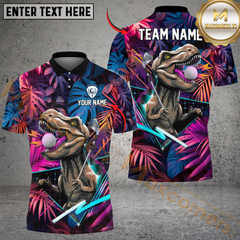 Maxcorners Jurassic Swing Golf Polo Shirt, Custom Name & Team Name Golf 3D Shirts