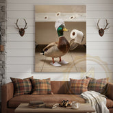 Maxcorners Duck Canvas Bathroom Towel Flying Humor Canvas Wall Art
