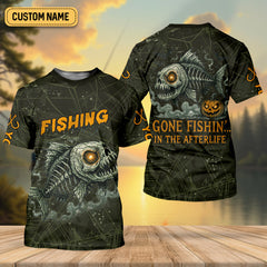Maxcorners Gone Fishin In The Afterlife Horror Fishing SPF Shirt For Men, Halloween Fishing Jersey, Presents For Fishermen