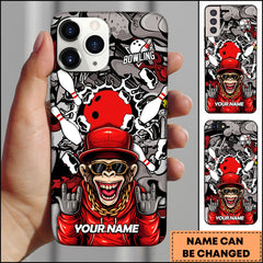 Maxcorners Bowling Monkey Street Style Graffiti Art Personalized Name Phone Case